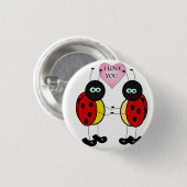 Ladybugs houden handen in elkaar ronde button 3,2 cm (Voorkant /achterkant)