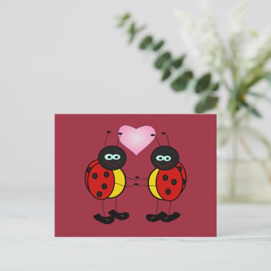 Ladybugs in Love Briefkaart (Staand voorkant)