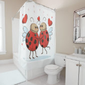 Ladybugs in Love / Joaninhas Apaixonadas Douchegordijn (In situ)