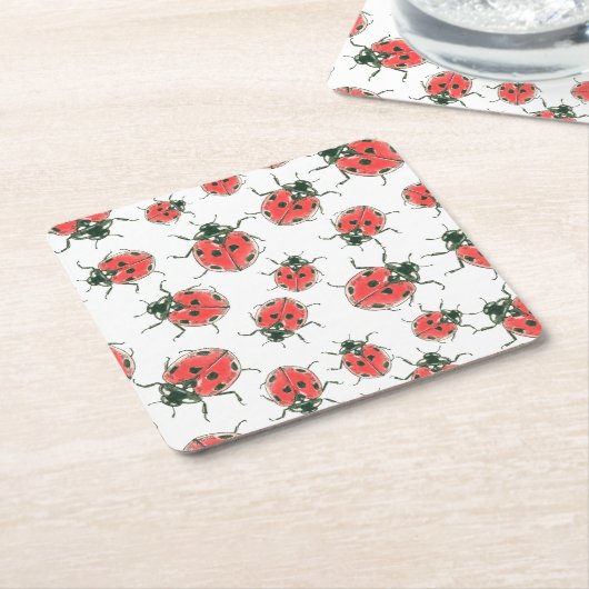 Ladybugs Kartonnen Onderzetters (Schuin)