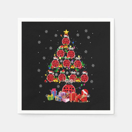 Ladybugs kerstboom Funny Santa ELF Ladybug Lo Servet (Voorkant)