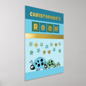 Ladybugs kind kamer blauw groen kinderkamer goud folie afdrukken (Laagn)