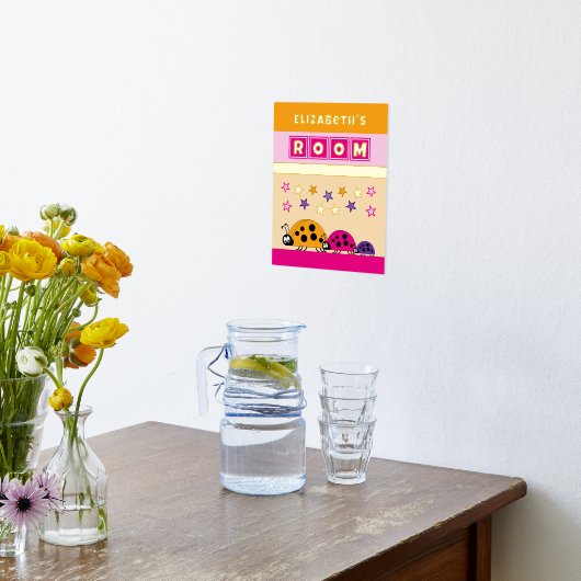 Ladybugs kind kamer roze sinaasappel kinderkamer g folie afdrukken (Laag (Keuken))