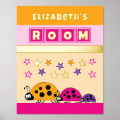 Ladybugs kind kamer roze sinaasappel kinderkamer g folie afdrukken (Voorkant)