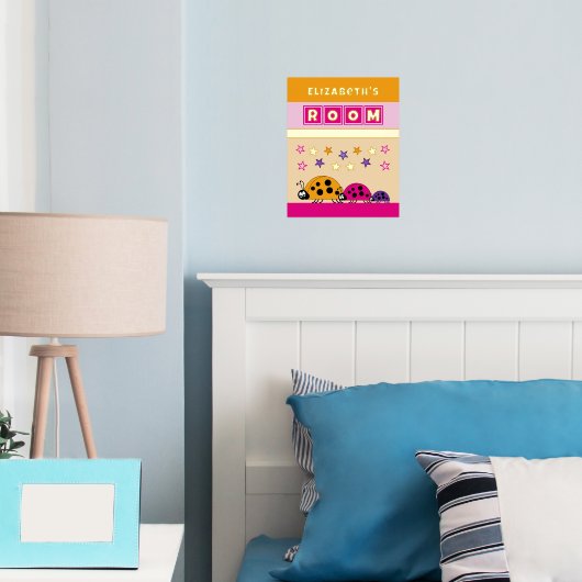 Ladybugs kind kamer roze sinaasappel kinderkamer g folie afdrukken (Insitu (Slaapkamer))