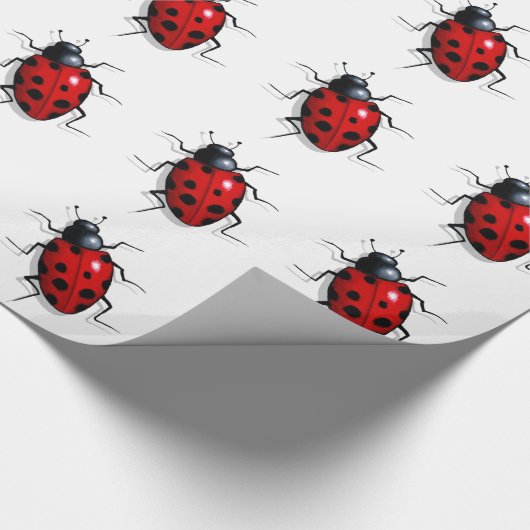 Ladybugs, Ladybird: Realistisch kunstwerk, Insect Cadeaupapier (Hoek)