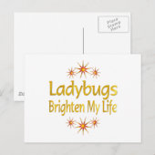 Ladybugs lichten mijn leven in briefkaart (Voorkant / Achterkant)