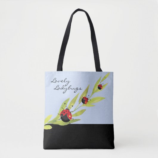 Ladybugs | Lovely Blue should Canvas tas (Voorkant)
