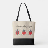 Ladybugs | Lovely Trio of Ladybugs Canvas tas (Achterkant)