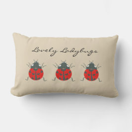 Ladybugs | Lovely Trio of Ladybugs Lumbar Pillow Kussen