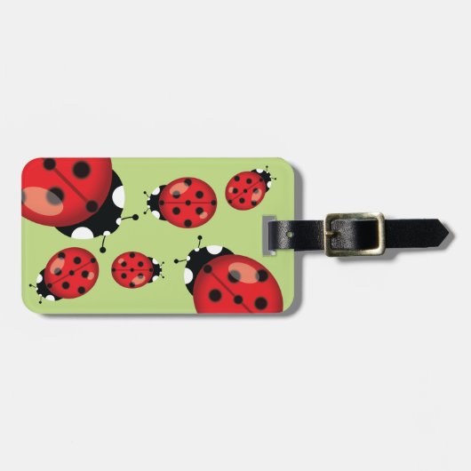 Ladybugs met aangepaste contactgegevens bagagelabel (Voorkant horizontaal)