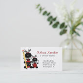 Ladybugs met het Visitekaartje van de potloodleraa Afsprakenkaartje (Staand voorkant)