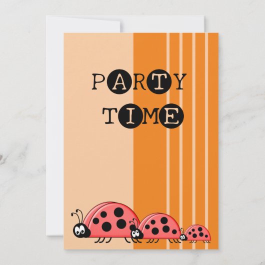 Ladybugs-naam die 1 rood sinaasappel 1e verjaardag kaart (Achterkant)