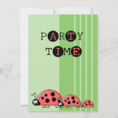 Ladybugs-naam wordt 1 rode groene 1e verjaardag kaart (Achterkant)