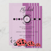 Ladybugs naam wordt 1 rode paars op de eerste verj kaart (Voorkant / Achterkant)