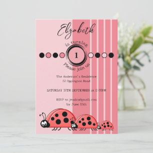 Ladybugs naam wordt 1 rode roze 1e verjaardag kaart