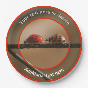 Ladybugs Natuur Gepersonaliseerde Partij Papieren Bordje