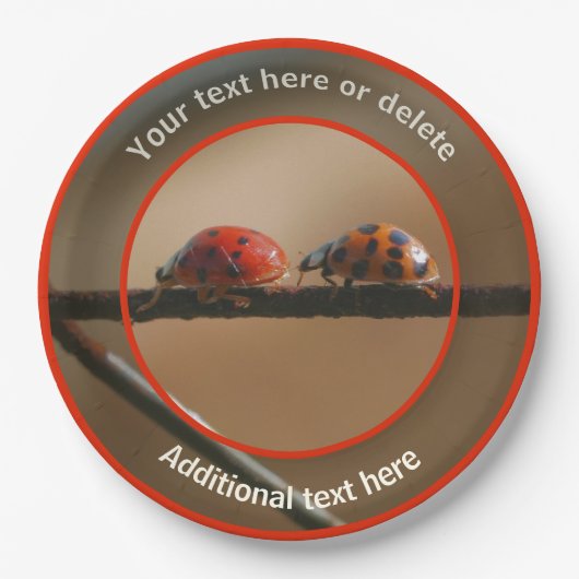 Ladybugs Natuur Gepersonaliseerde Partij Papieren Bordje (Voorkant)