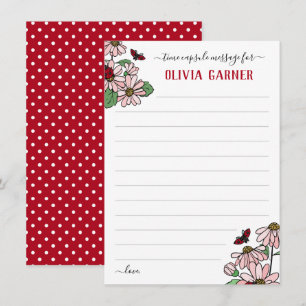 Ladybugs nederful Birthday Time Capsule Message Kaart
