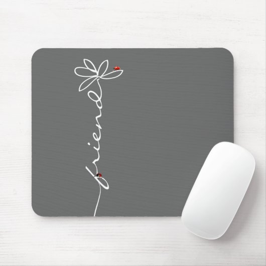 Ladybugs op Doddle Daisy op Grey Muismat (Met muis)