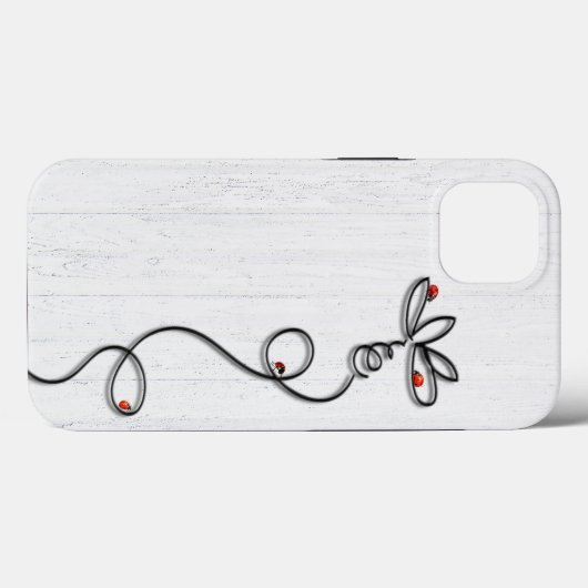 Ladybugs op Doodle Daisy Case-Mate iPhone Case (Achterkant (horizontaal))