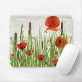 Ladybugs op papaverbloemen muismat (Met muis)