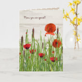 Ladybugs op Red Poppy voor mam Kaart (Gele Bloem)