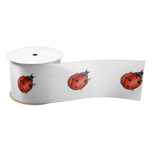 Ladybugs op wit satijnen lint