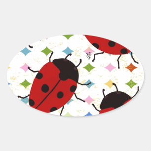 LADYBUGS OVALE STICKER