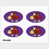 Ladybugs Ovale Sticker (Vel)