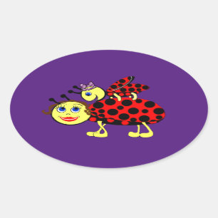 Ladybugs Ovale Sticker
