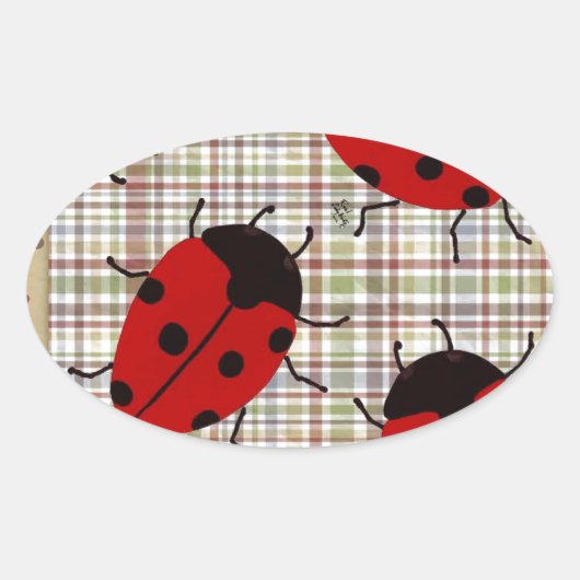 LADYBUGS OVALE STICKER (Voorkant)