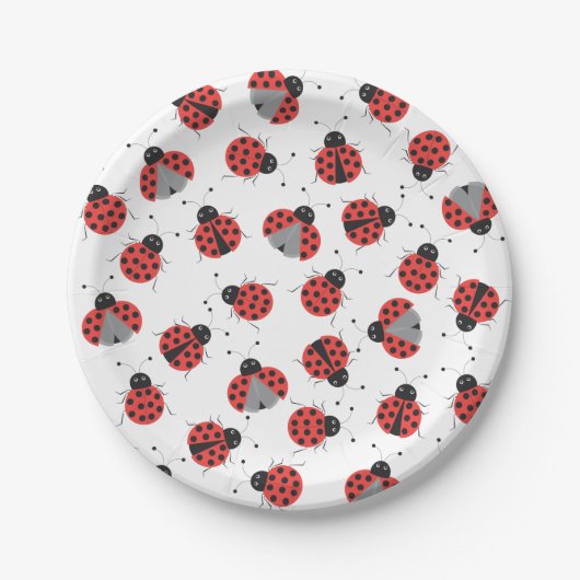 Ladybugs-patroon Papieren Bordje (Voorkant)