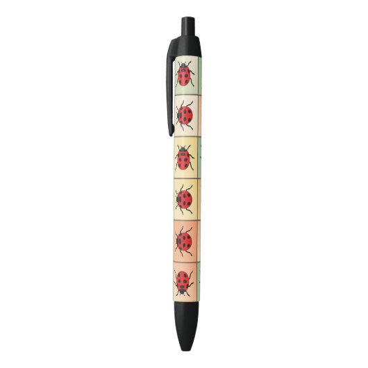 Ladybugs-patroon Zwarte Inkt Pen (Top (Verticaal))