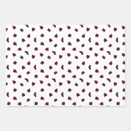 Ladybugs Pattern Pink White Turquoise Inpakpapier Vel (Voorkant 2)