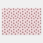 Ladybugs Pattern Pink White Turquoise Inpakpapier Vel (Voorkant)