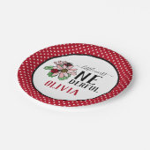 Ladybugs Pink Daisies Onederful Birthday Party Papieren Bordje (Gekanteld)