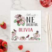 Ladybugs Pink Daisies Onedful Verjaardagsfeest Servet (Insitu)