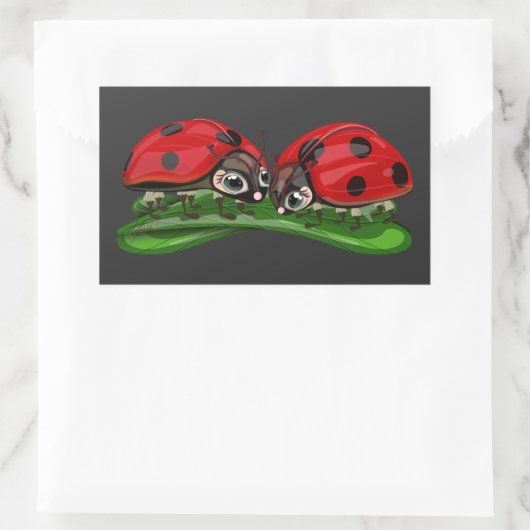 Ladybugs rechthoekige sticker (Tas)