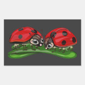 Ladybugs rechthoekige sticker (Voorkant)