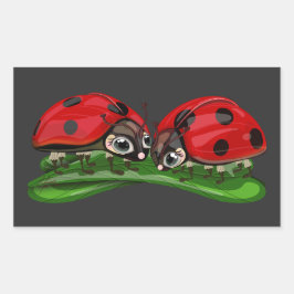 Ladybugs rechthoekige sticker