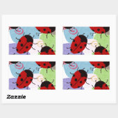 LADYBUGS RECHTHOEKIGE STICKER (Vel)