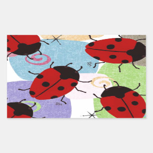 LADYBUGS RECHTHOEKIGE STICKER