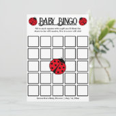 Ladybugs retro polka dots, Baby bingo game card Kaart (Staand voorkant)