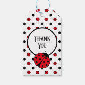 Ladybugs retro polka dots cadeaulabel (Voorkant)