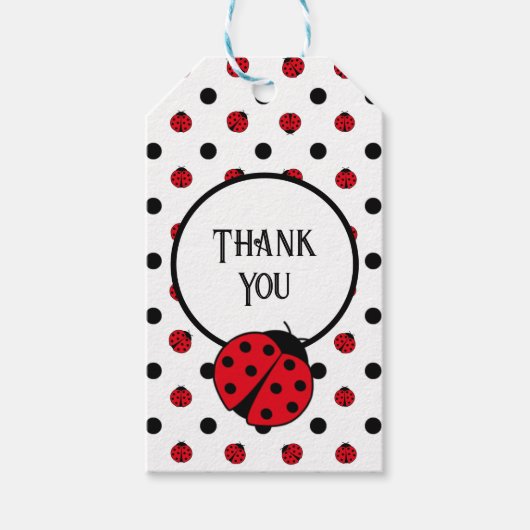 Ladybugs retro polka dots cadeaulabel