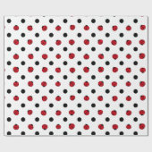 Ladybugs retro polka dots cadeaupapier (Vlak)