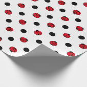 Ladybugs retro polka dots cadeaupapier (Hoek)