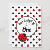 Ladybugs retro polka dots kaart (Voorkant)
