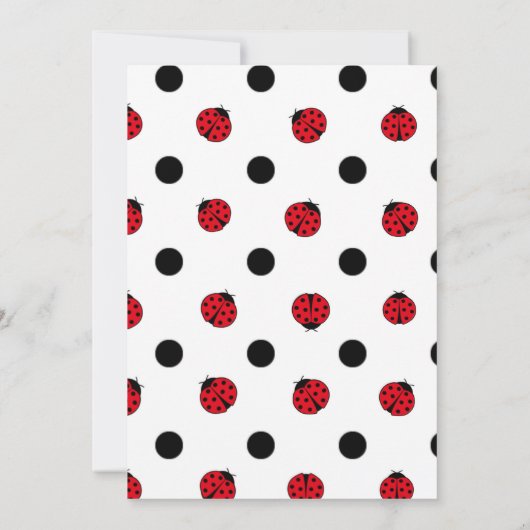 Ladybugs retro polka stipt baby shower-uitnodiging kaart (Achterkant)